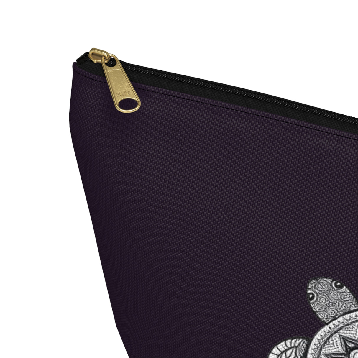 Dark Purple Mandala Sea Turtle Print Accessory Pouch