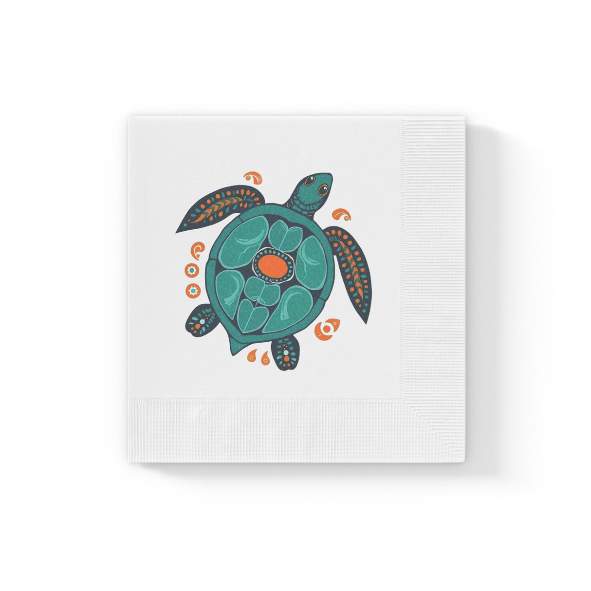 Blue Boho Tropical SeaTurtle-Themed Cocktail Napkins