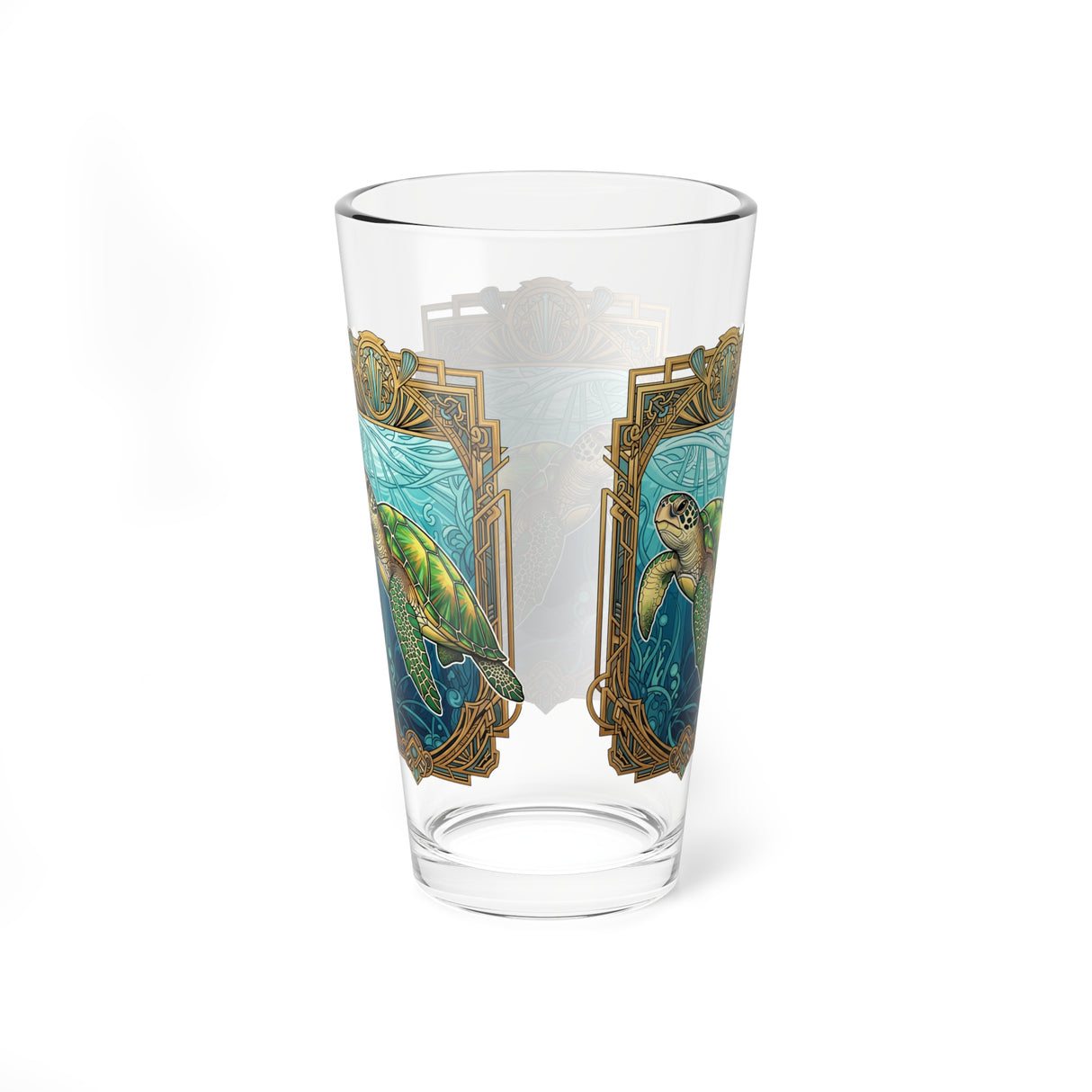 Art Deco Sea Turtle 16oz Drinkware