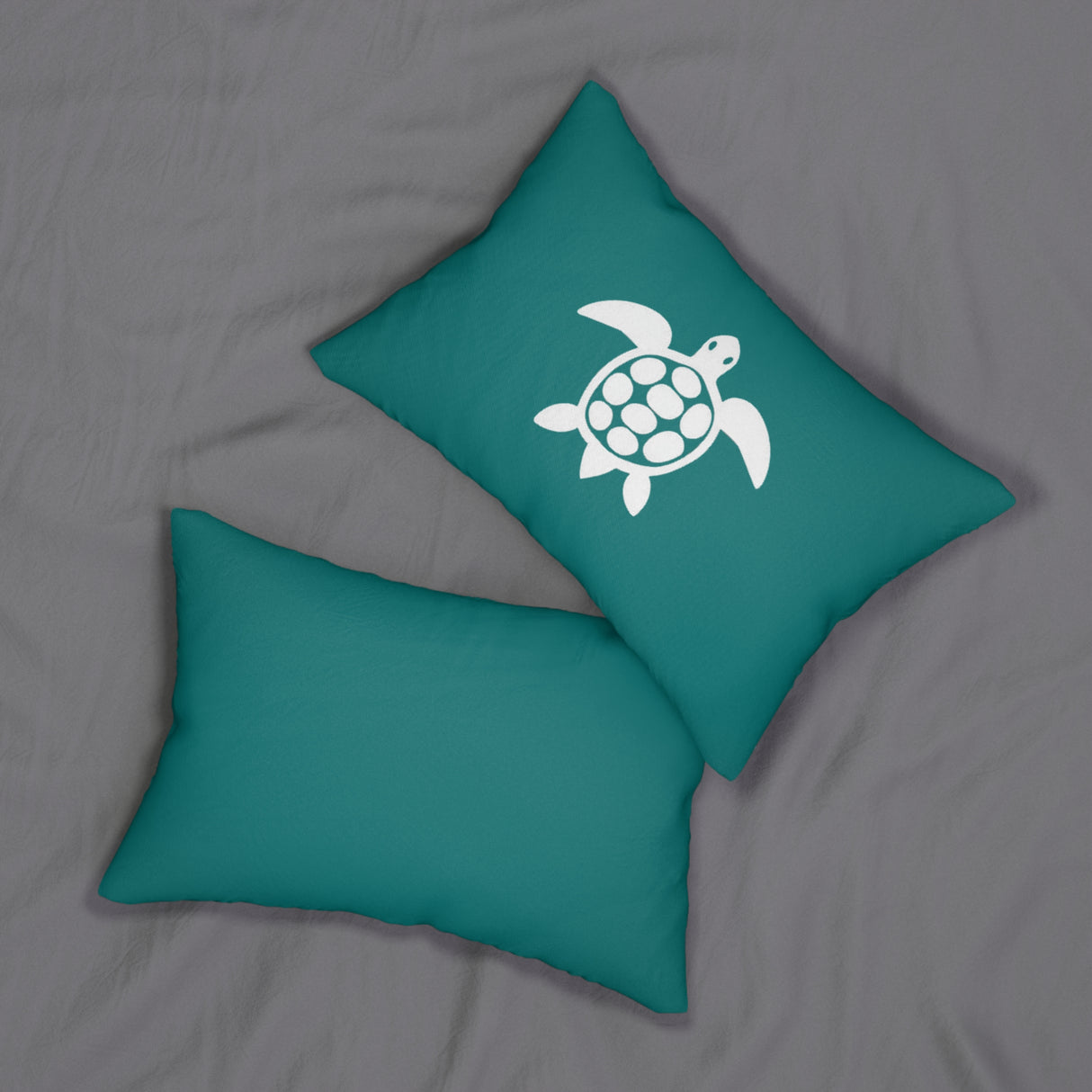 Teal Sea Turtle Lumbar Pillow