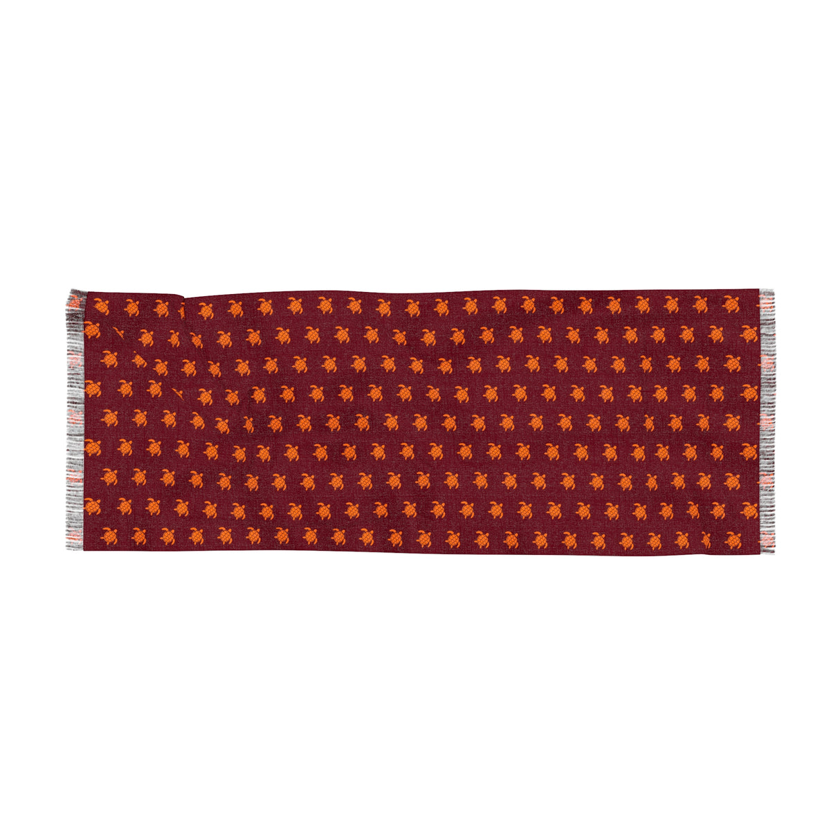 Burgundy and Orange Sea Turtles Light Scarf