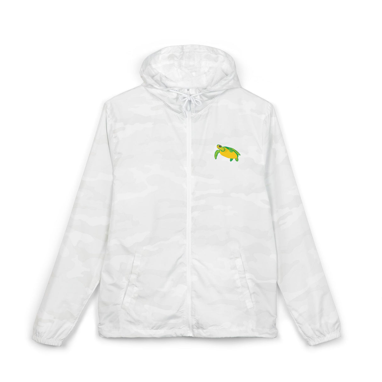 Colorful Halftone Sea Turtle Icon Unisex Full-Zip Windbreaker Jacket - 3 colors