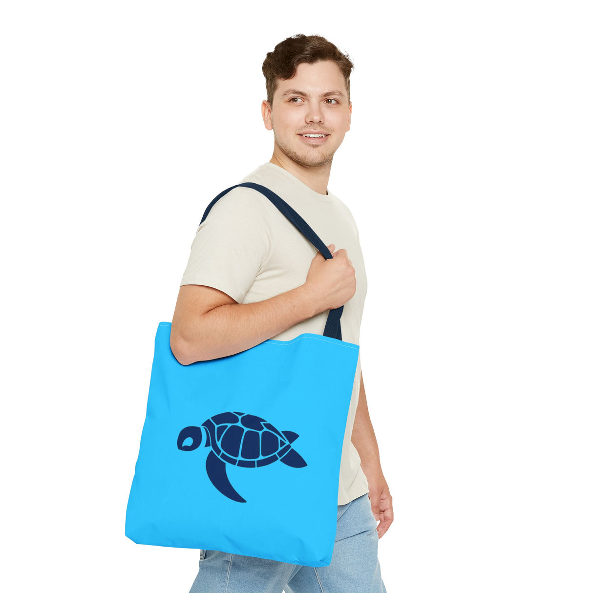 Blue Sea Turtle Icon Tote Bag - 3 sizes