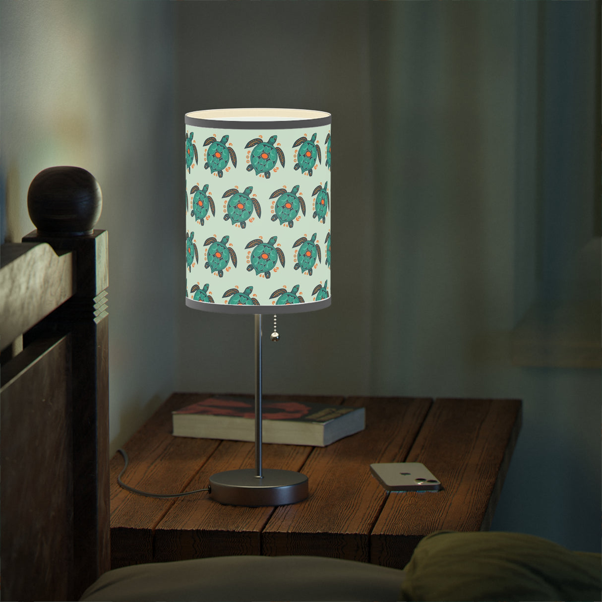 Blue Sea Turtle Pattern Table Lamp