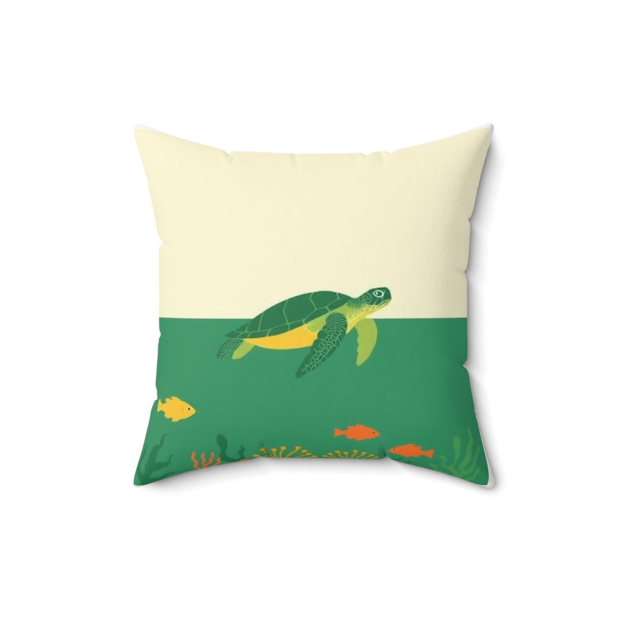 Green and Brown Sea Turtle Faux Suede Pillow - 4 sizes
