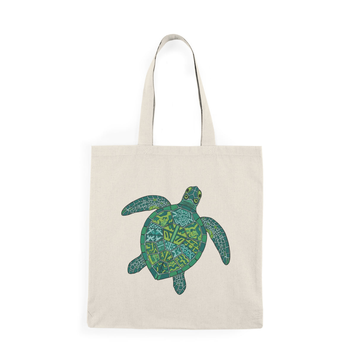Green Tropical Sea Turtle Eco-Friendly Cotton Tote Bag