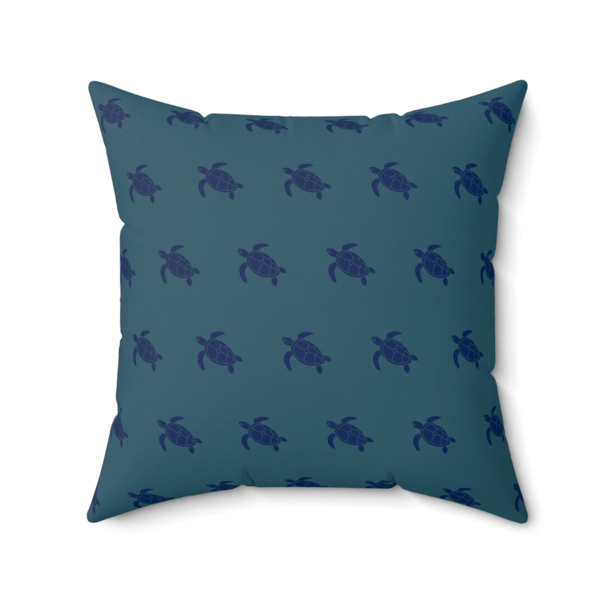 Monochrome Blue Sea Turtle Pillow, Faux Suede Pillow - 4 sizes