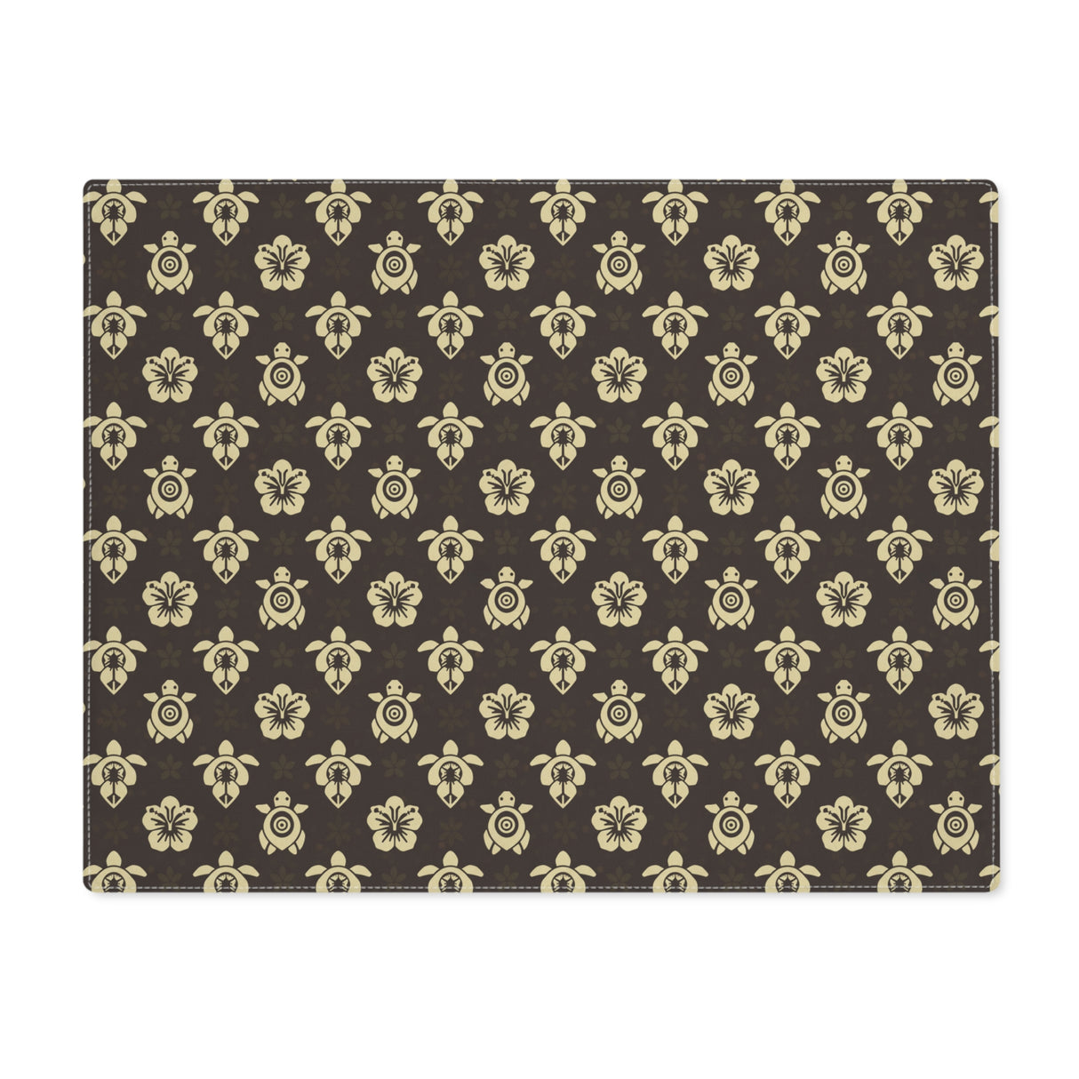 Dark Brown Sea Turtle and Floral Pattern Placemat