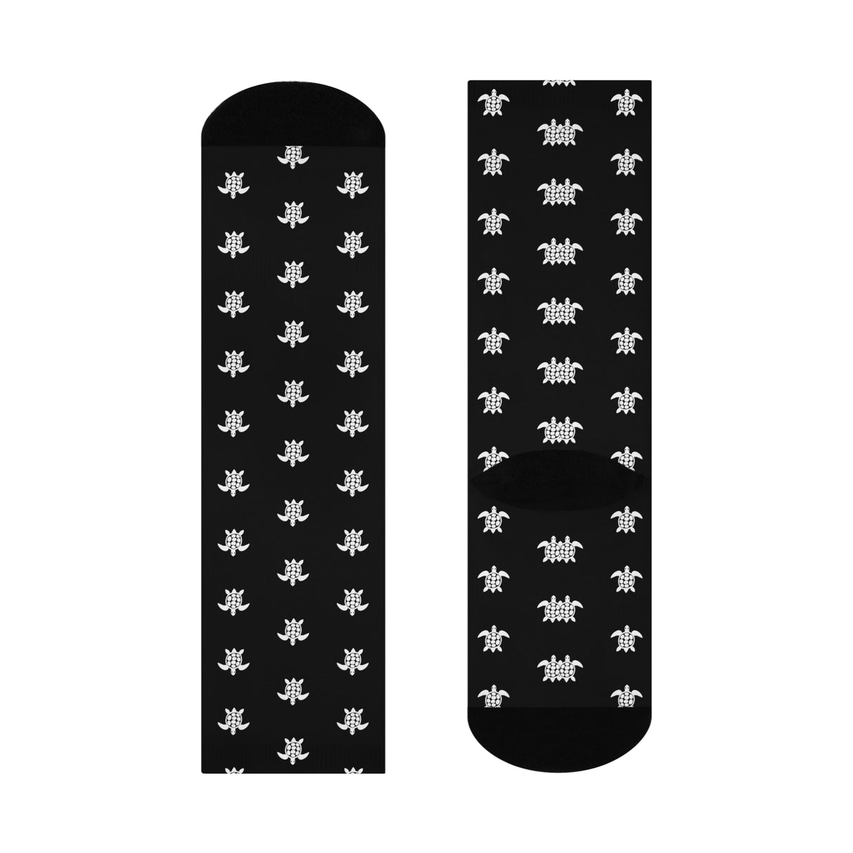Black Sea Turtle Cushioned Crew Socks