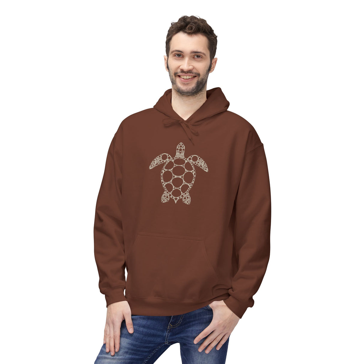 Detailed Circle Graphic Sea Turtle Hoodie - Comfy Sweatshirt - 5 Colors