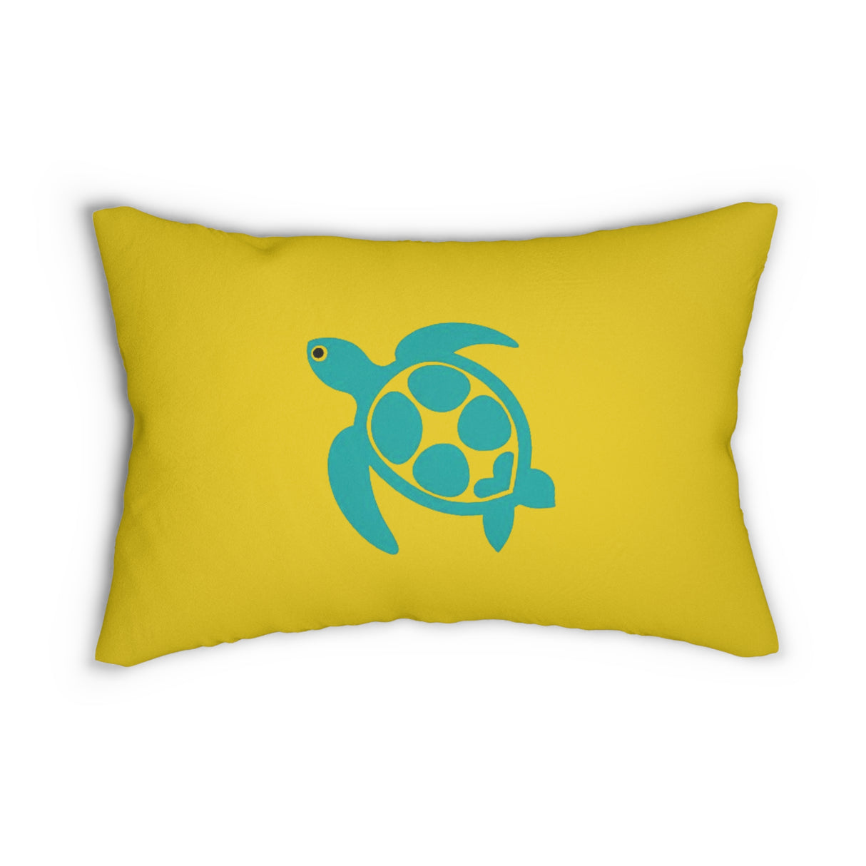 Gold and Teal Sea Turtle Lumbar Pillow