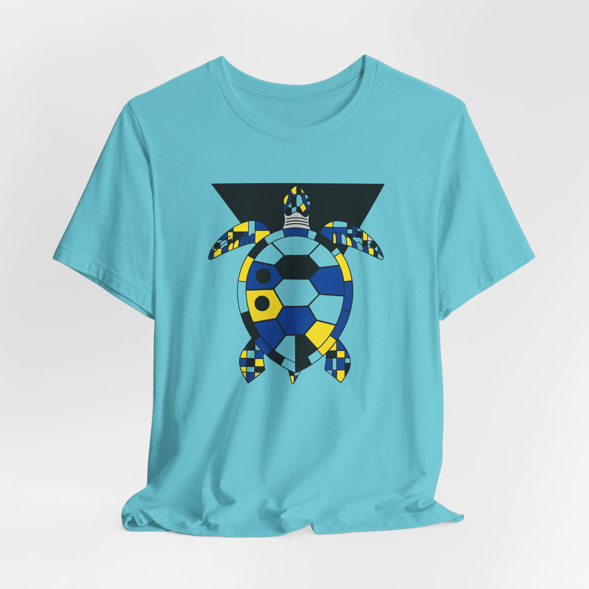 Bauhaus Blue Yellow Black Sea Turtle Graphic Tee - 5 Colors