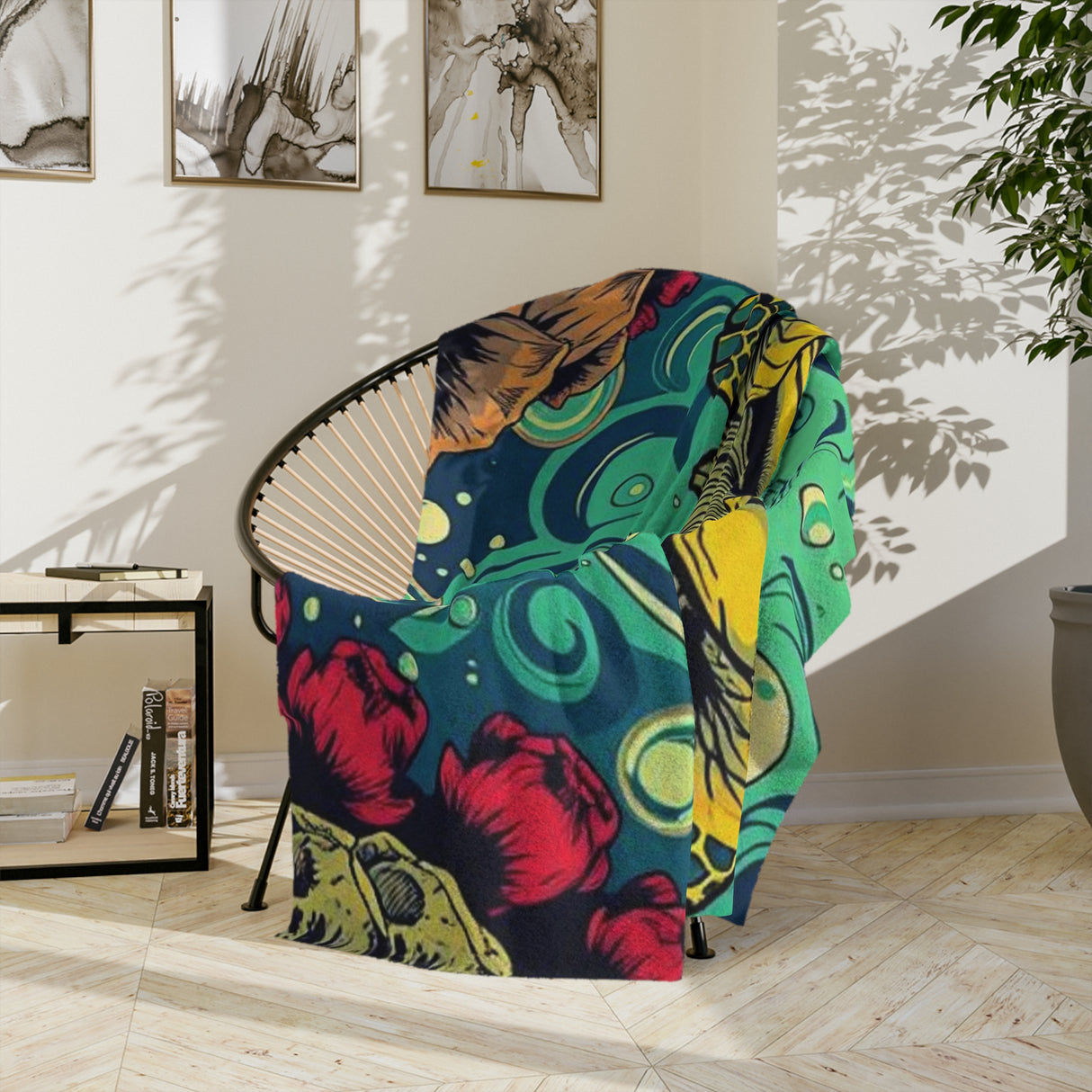 Vibrant Sea Turtle-Themed Velveteen Microfiber Blanket - 3 Sizes