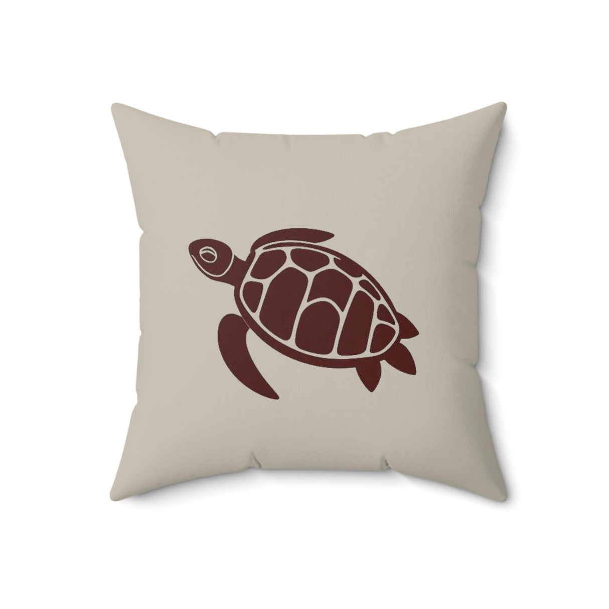 Brown Sea Turtle Pillow, Faux Suede Pillow - 4 sizes
