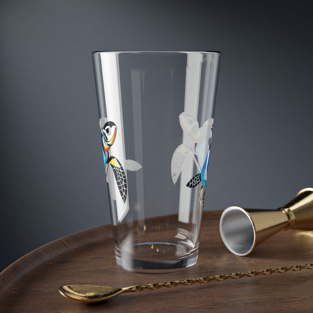 Stained Glass Sea Turtle Pattern Design 16oz Drinkware