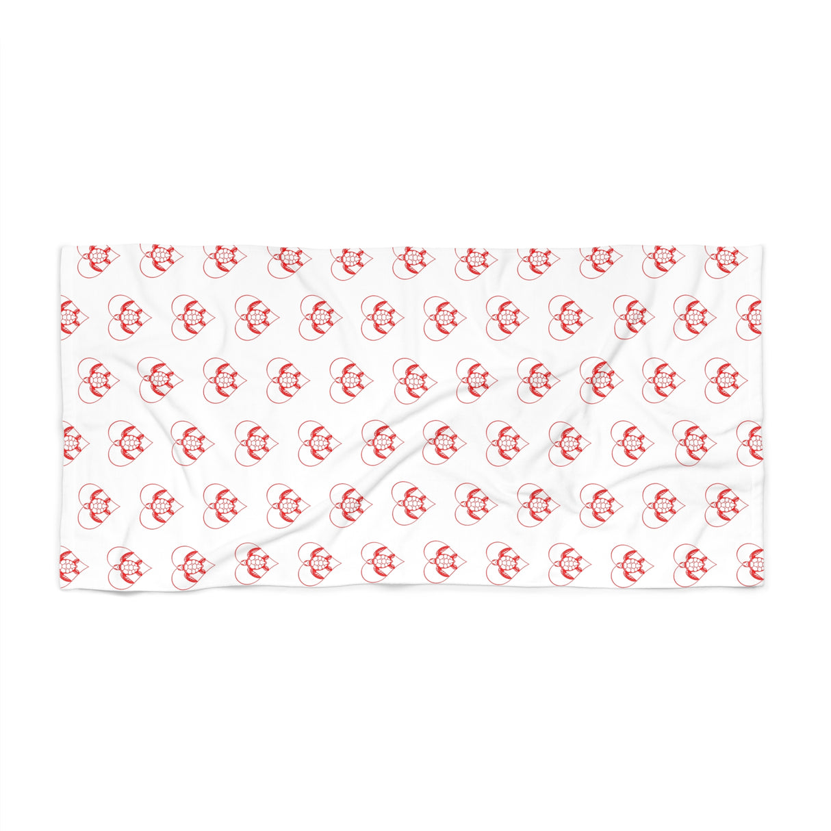 Red Heart Sea Turtle Beach Towel