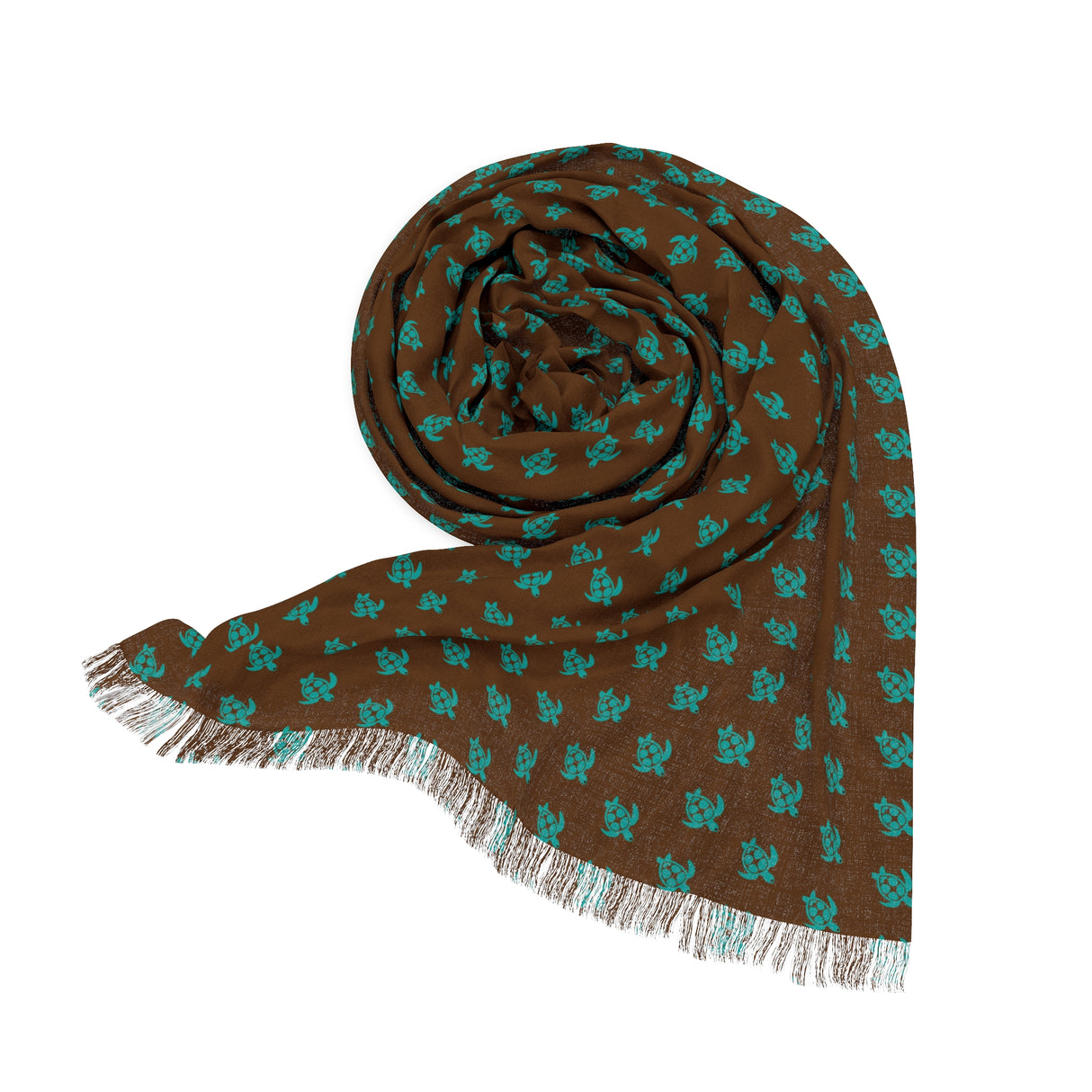 Brown and Teal Sea Turtles Light Scarf