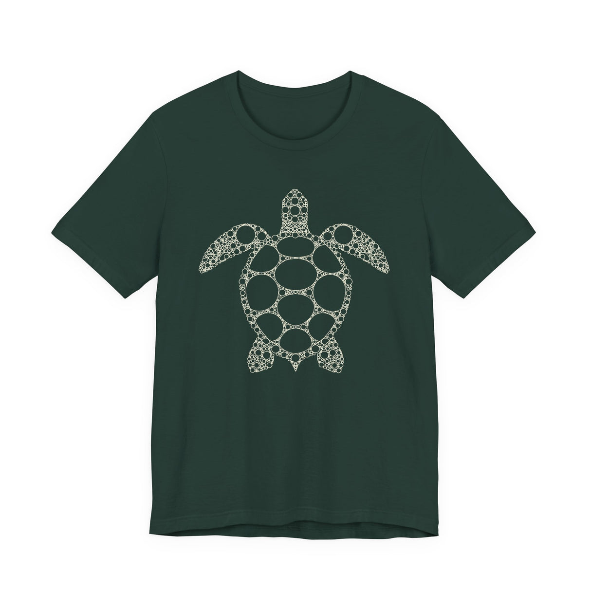 Sea Turtle Detailed Circle Graphic Tee White Ink - 6 Colors