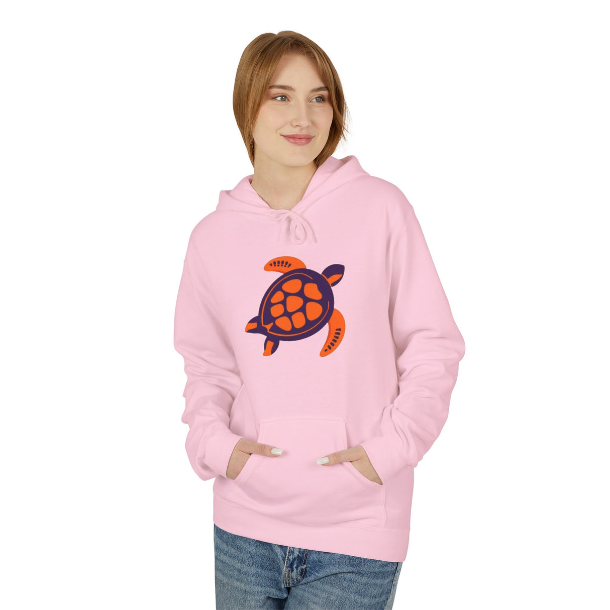 Orange and Purple Mod Art Sea Turtle Hoodie - 8 Colors