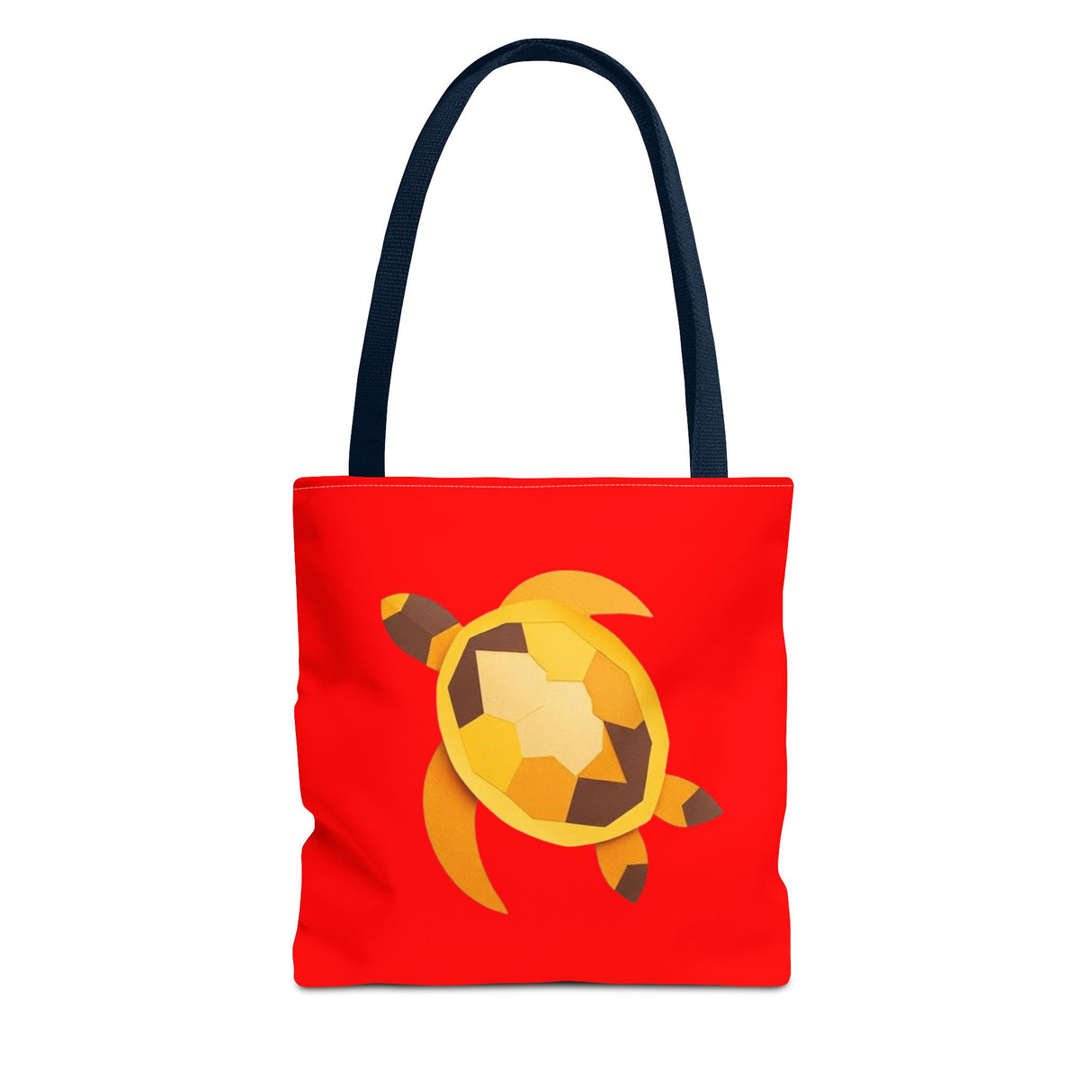 Red and Gold Collage Print Sea Turtle Tote Bag - 3 sizes