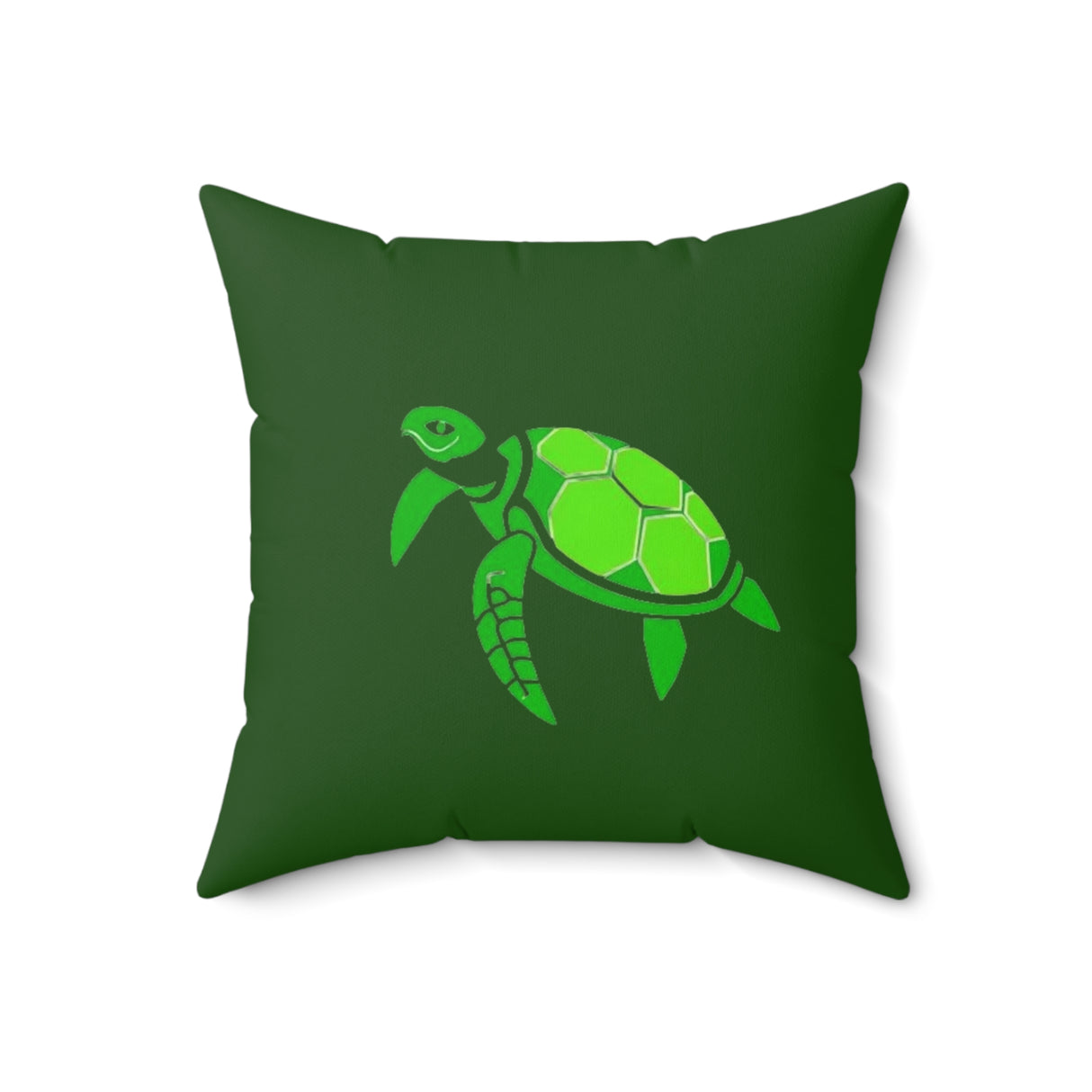 Green Mod Art Sea Turtle Faux Suede Pillow - 4 sizes