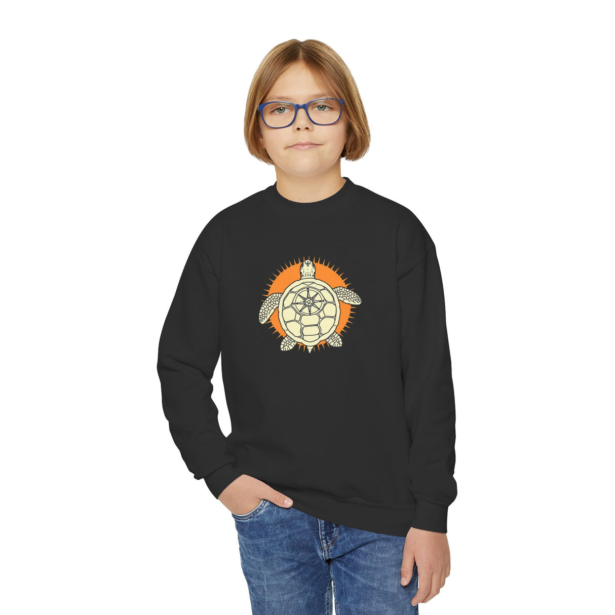 Navigator Sea Turtle Graphic Youth Crewneck Sweatshirt