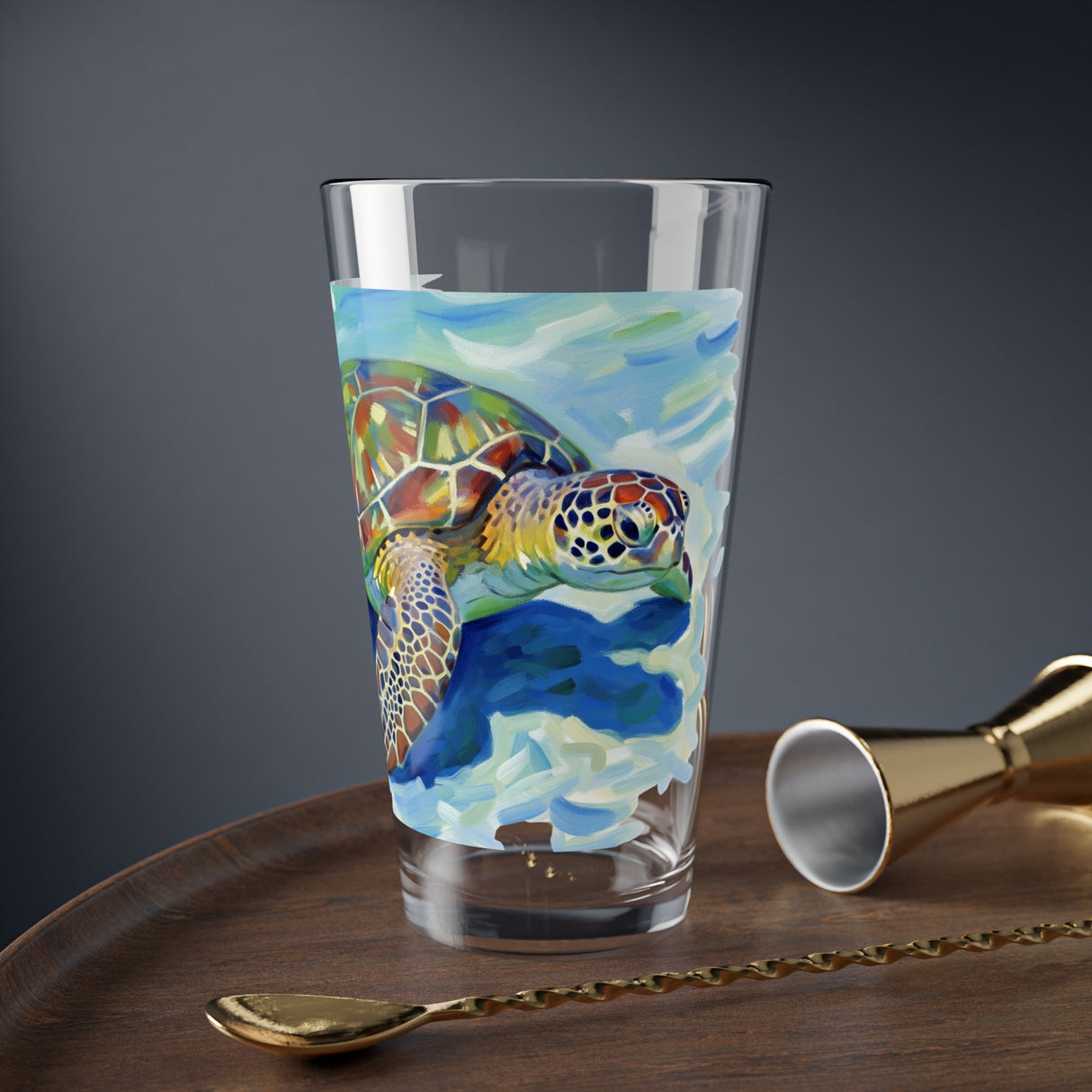 Oil Paint Sea Turtle 16oz Drinkware
