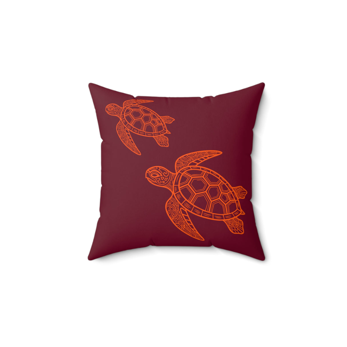 Purple and Orange Tropical Pattern Sea Turtle Faux Suede Pillow - 4 sizes
