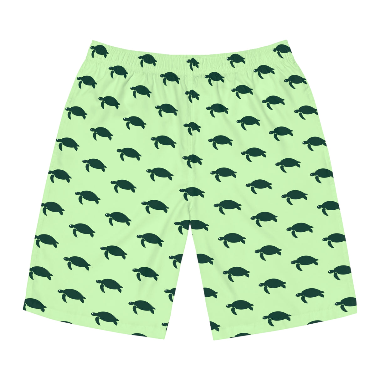 Sea Turtle Print Men's Green Board Shorts