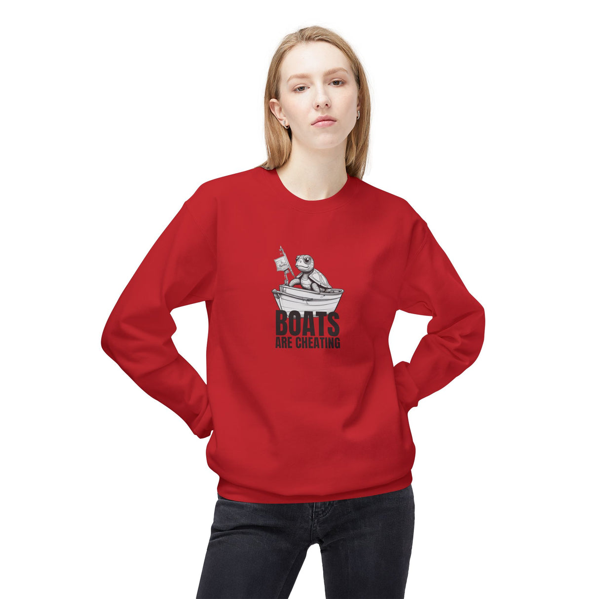 Boats Are Cheating Comic Sea Turtle Sweatshirt - 6 colors