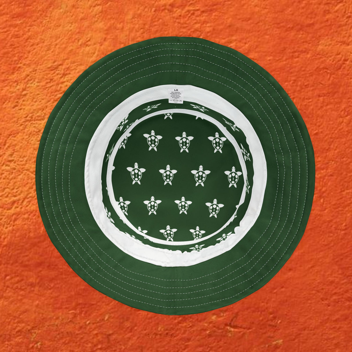 Green and White Print Sea Turtle Pattern Bucket Hats - Large Sizes Available