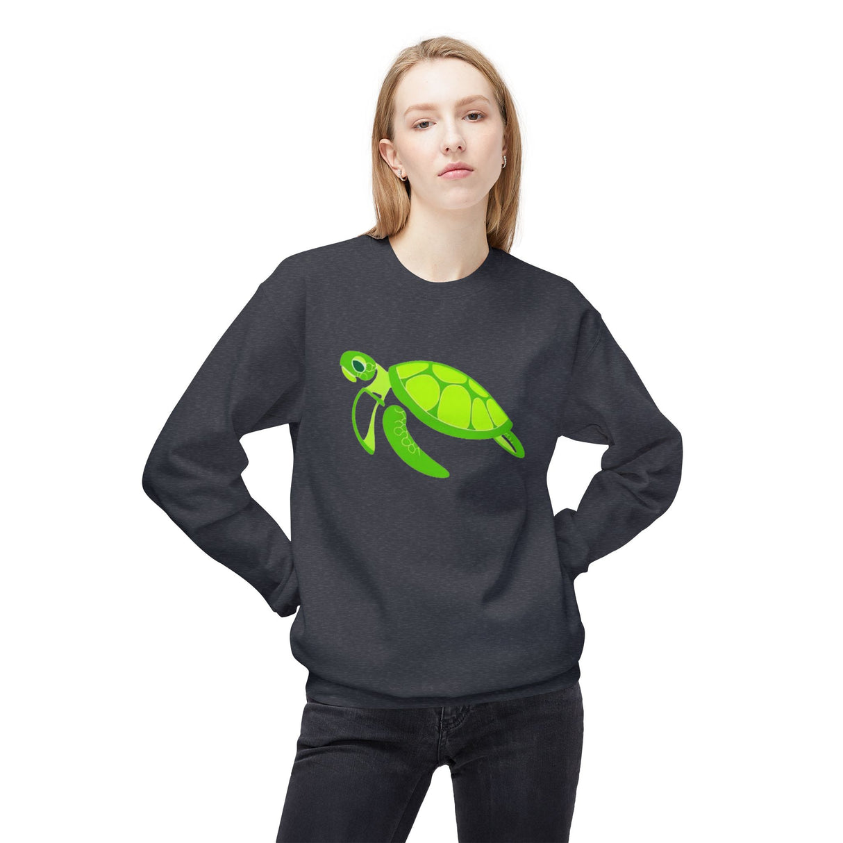 Neon Green Sea Turtle Sweatshirt