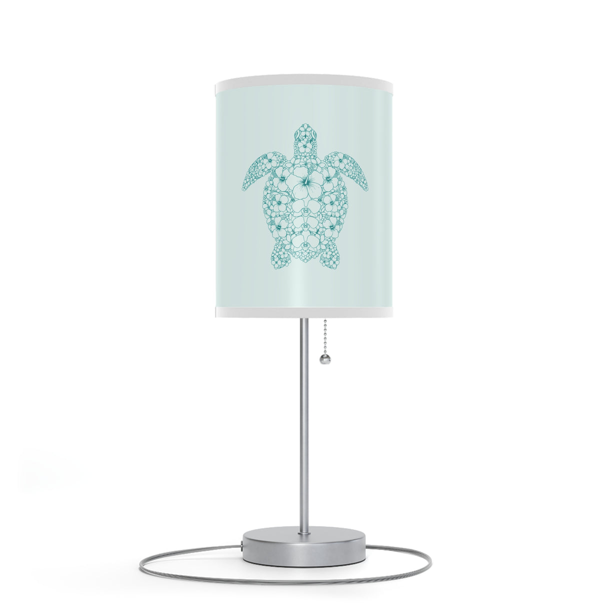 Blue Tropical Flower Sea Turtle Pattern Table Lamp