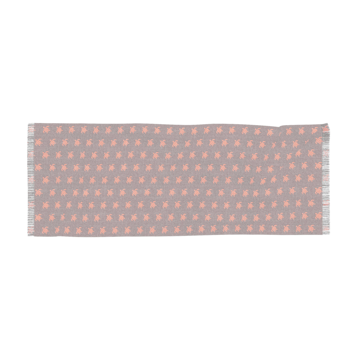 Burgundy and Orange Sea Turtles Light Scarf