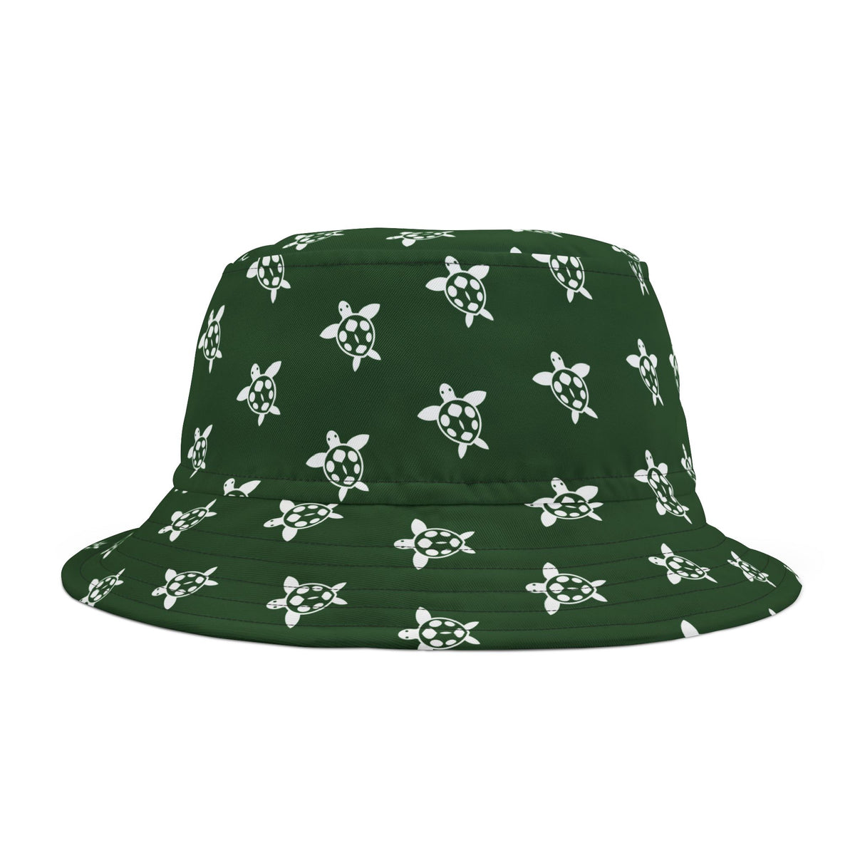 Green and White Print Sea Turtle Pattern Bucket Hats - Large Sizes Available