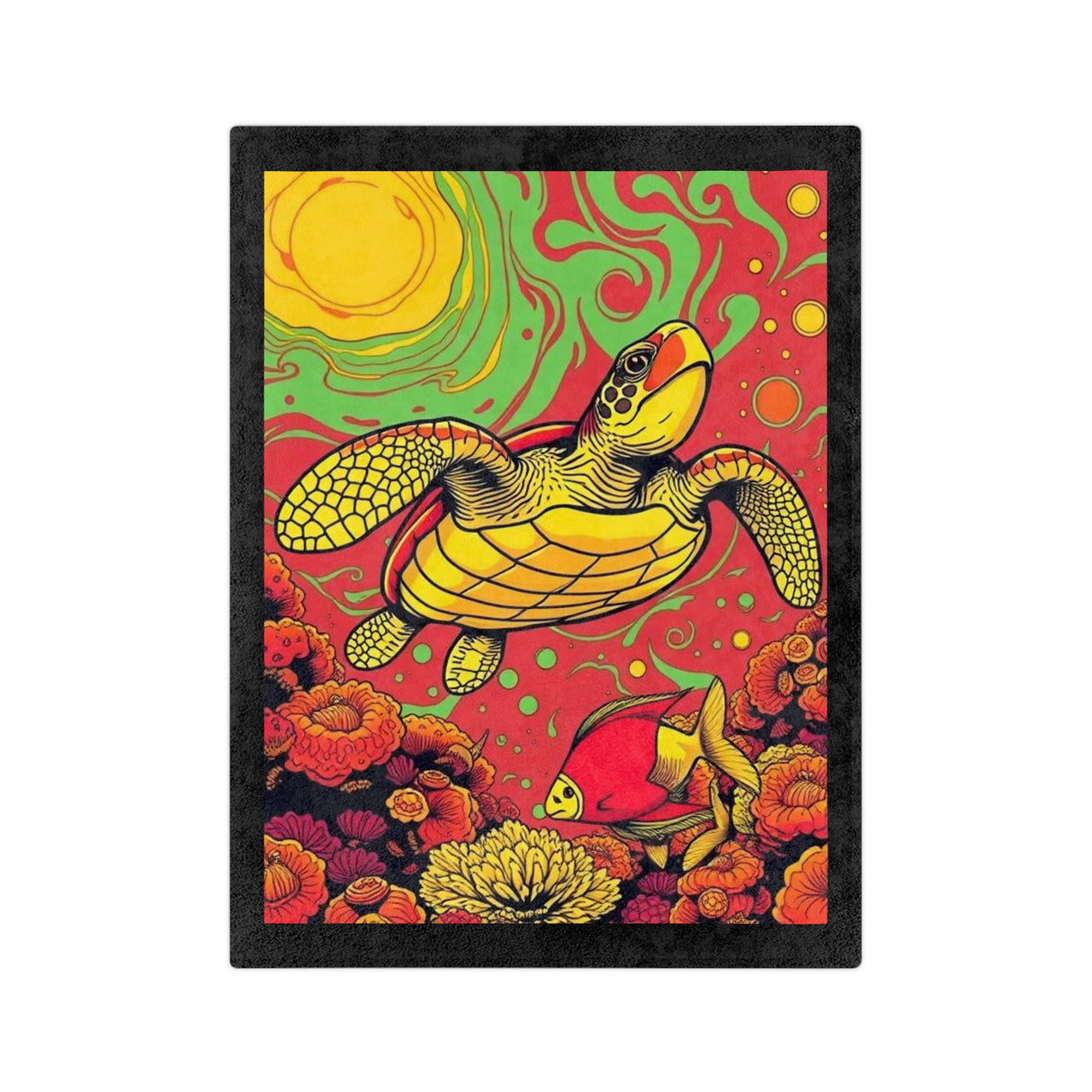 Brilliant Sea Turtle-Themed Velveteen Microfiber Blanket - 3 Sizes