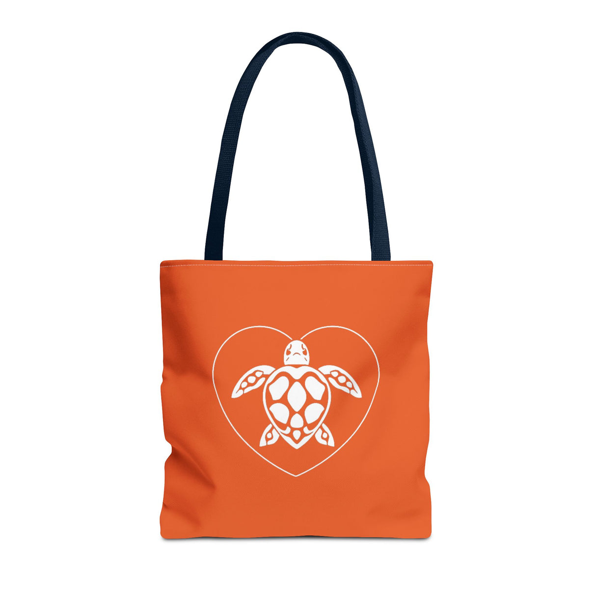 Orange Sea Turtle Heart Tote Bag - 3 sizes