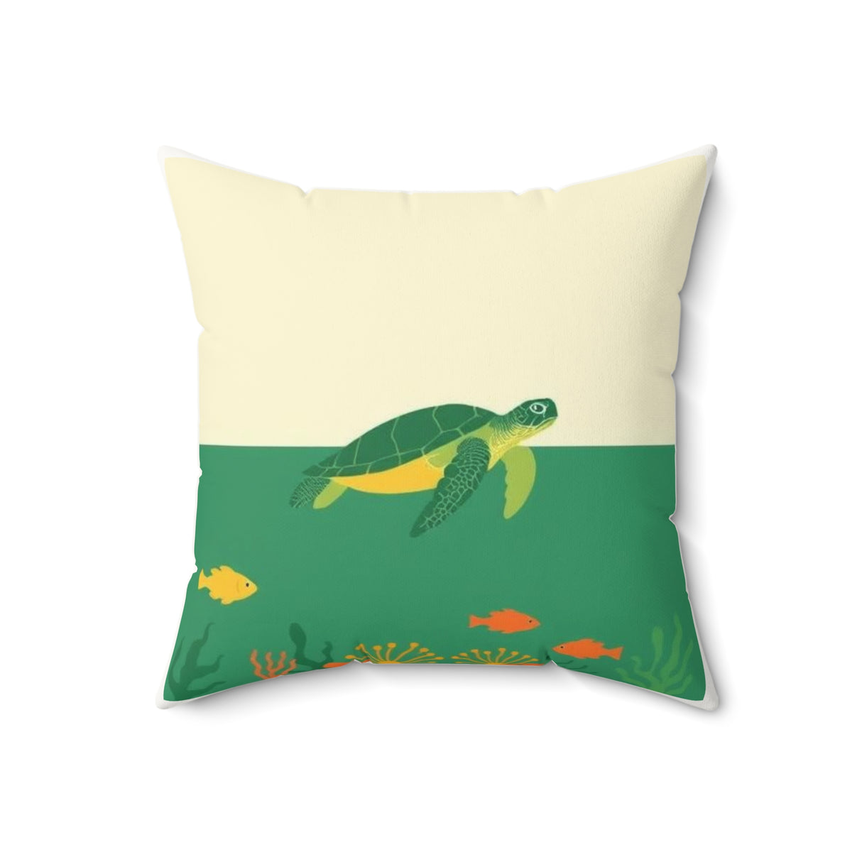 Green and Brown Sea Turtle Faux Suede Pillow - 4 sizes