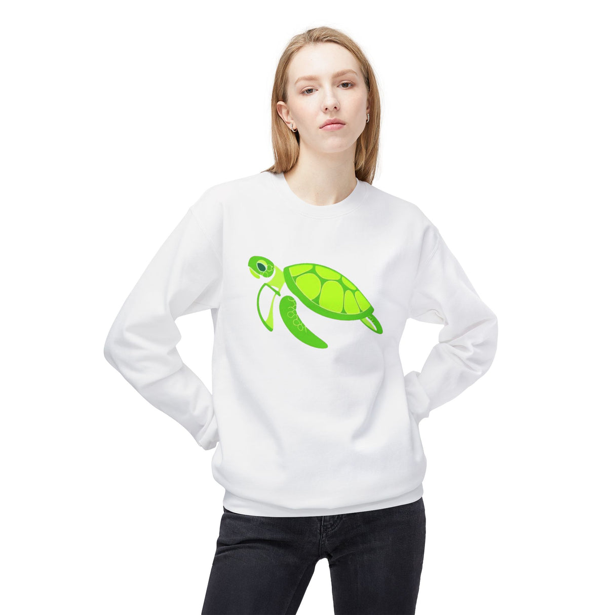 Neon Green Sea Turtle Sweatshirt