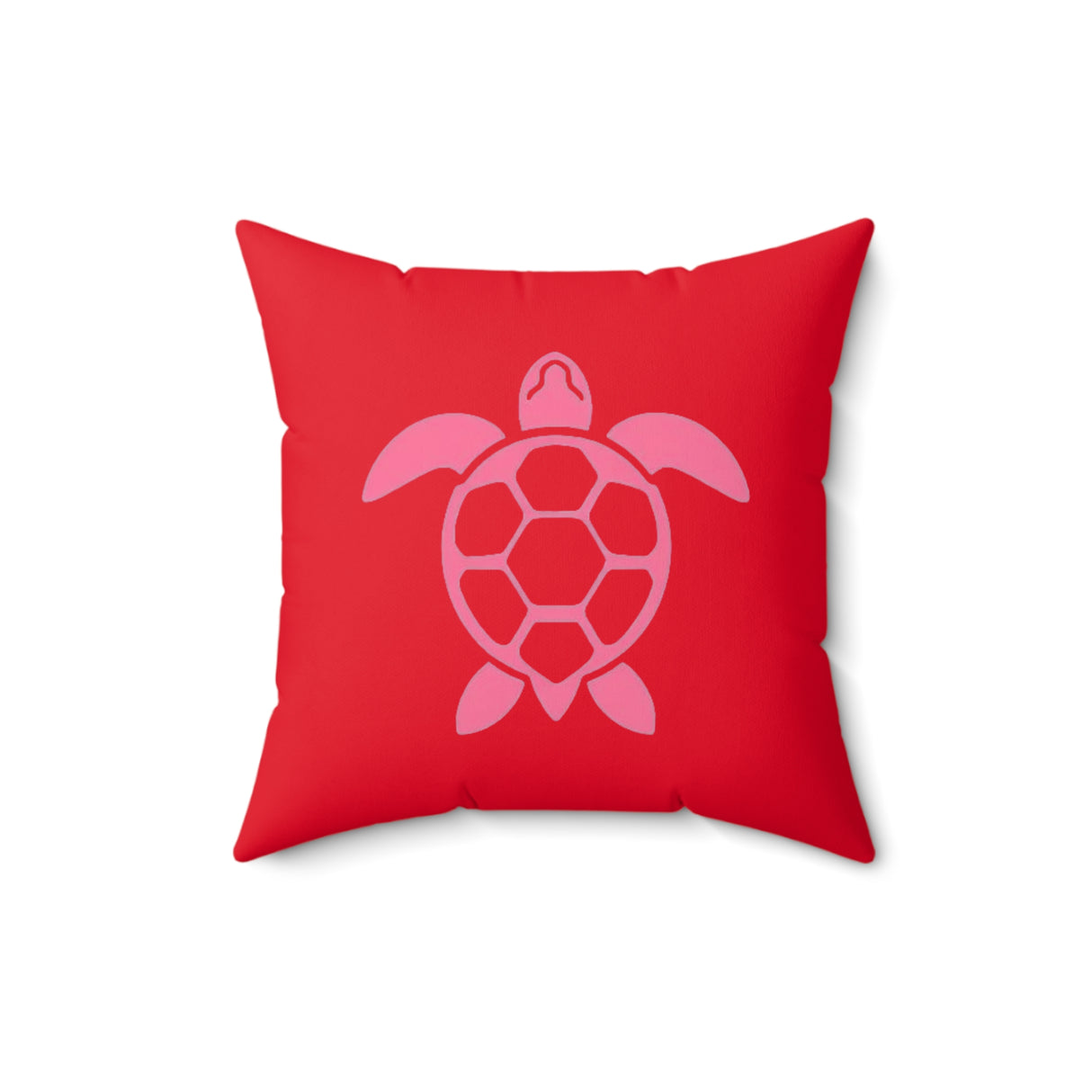 Red and Pink Sea Turtle Pillow, Faux Suede Pillow - 4 sizes