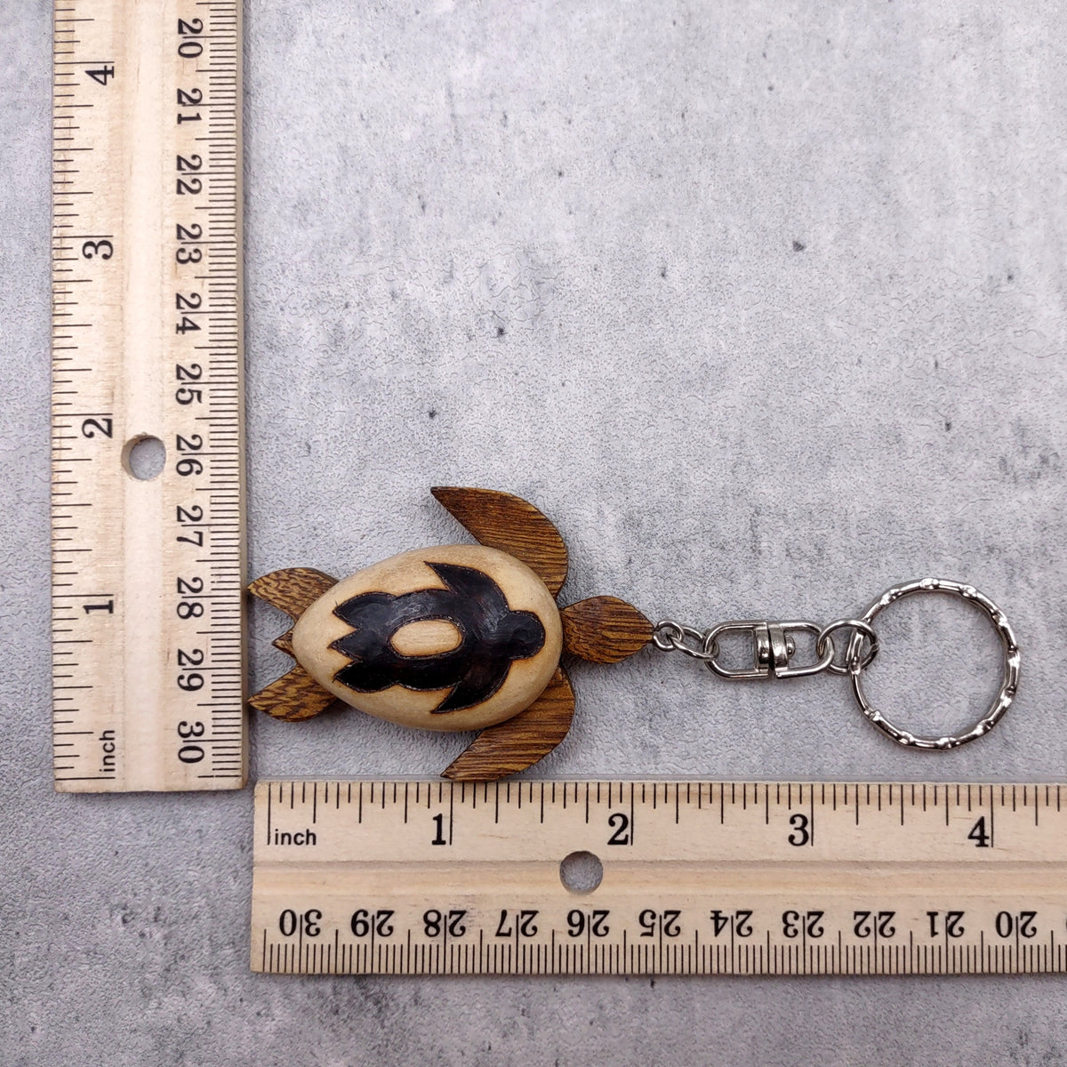 Stylized Woodburned Sea Turtle Keychain (1 keychain approx. 4+ inches) Burnt Wooden Sea Turtle Key Fob for gifting or decorative charm!