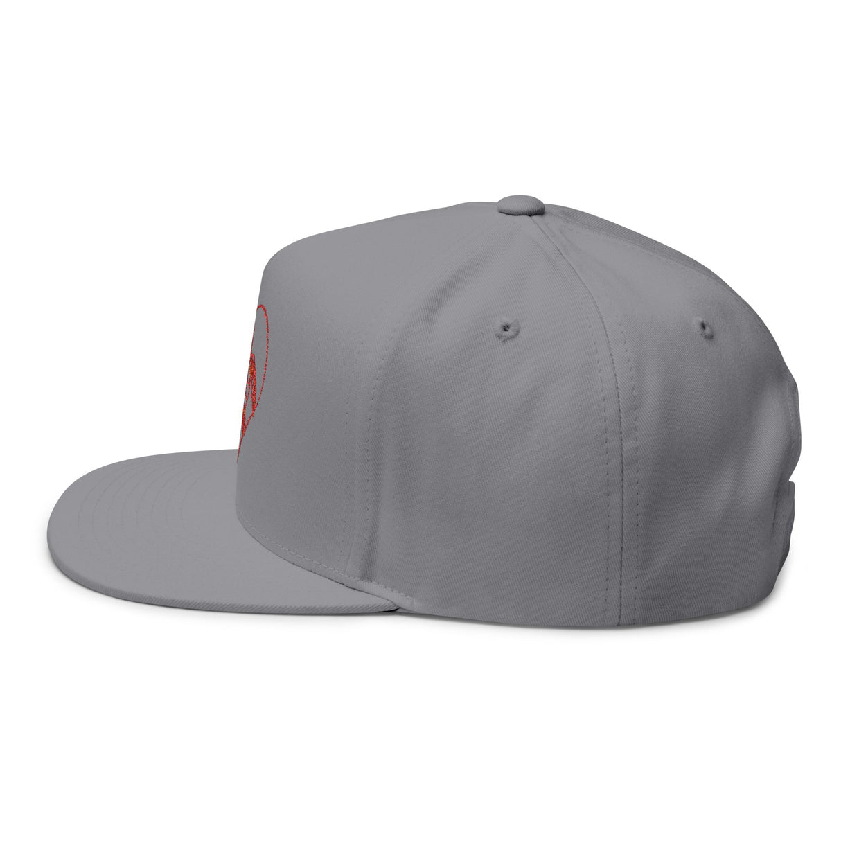 Red Sea Turtle Heart Embroidered Flat Bill Cap