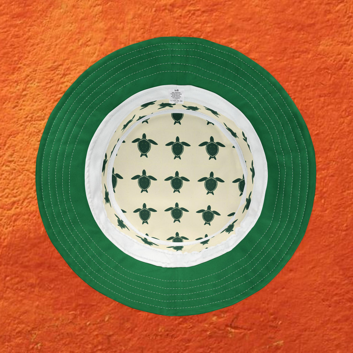 Off White Sea Turtle Pattern Bucket Hat - Large Sizes Available