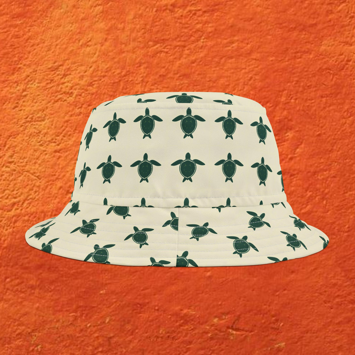 Off White Sea Turtle Pattern Bucket Hat - Large Sizes Available