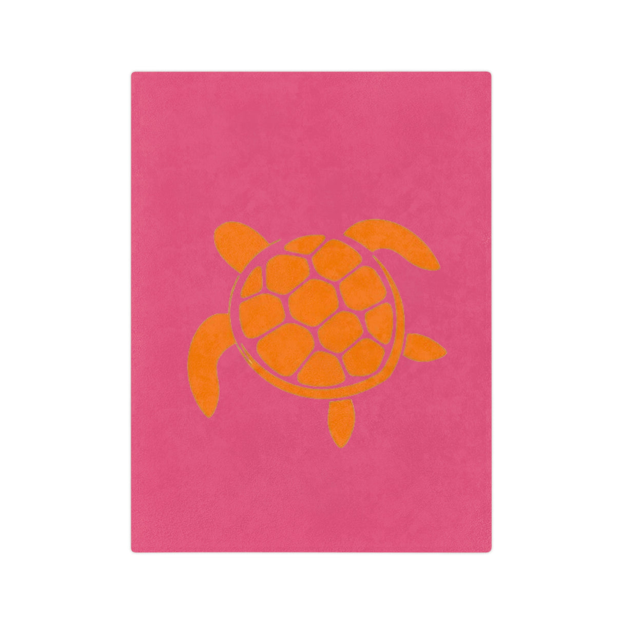 Pink and Orange Sea Turtle -Themed Velveteen Microfiber Blanket - 3 Sizes