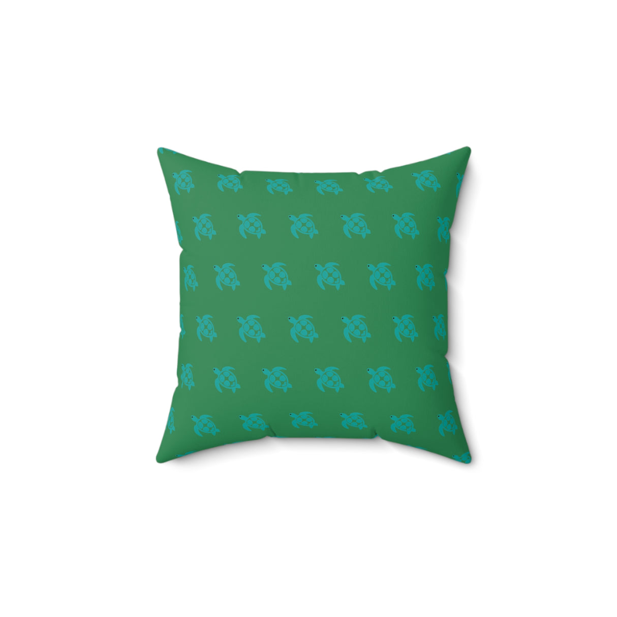 Green Monochrome Sea Turtle Pillow, Faux Suede Pillow - 4 sizes