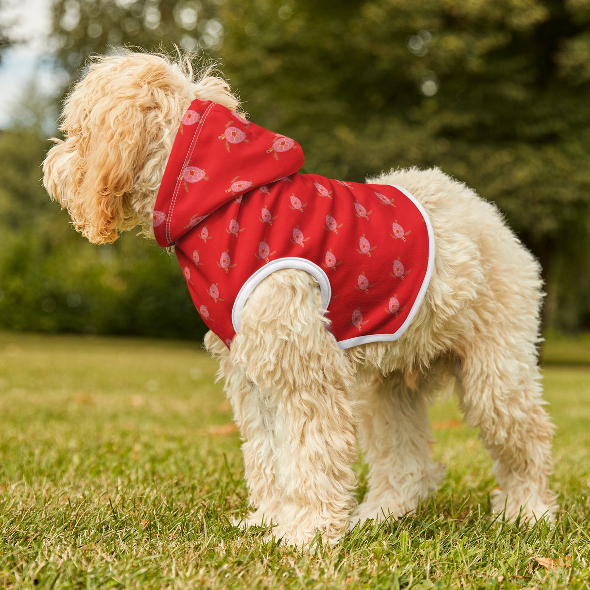 Red and Pink Sea Turtle Pet Hoodie