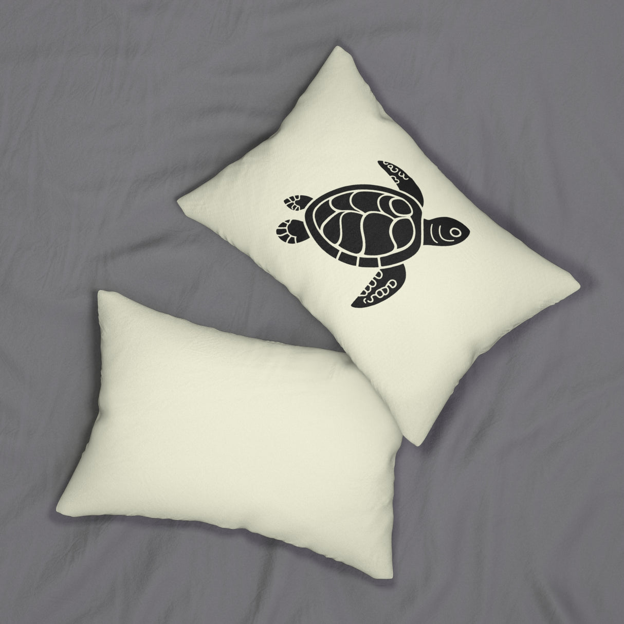Off White Sea Turtle Lumbar Pillow