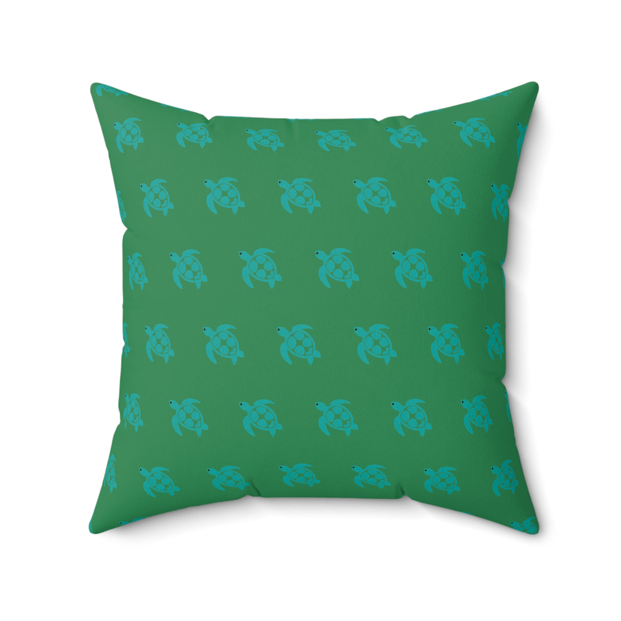 Green Monochrome Sea Turtle Pillow, Faux Suede Pillow - 4 sizes