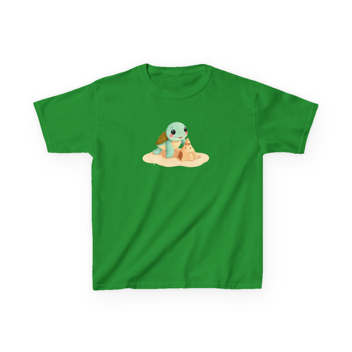 Kids Cute Baby Sea Turtle Sand Castle Cartoon Tee - 8 colors
